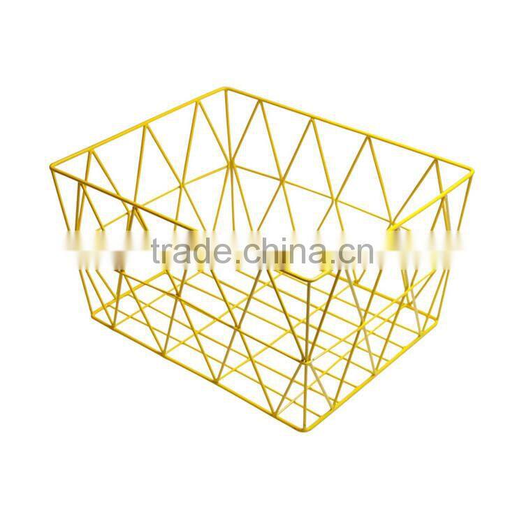 Eco-friendly rectangular chicken wire basket wholesale metal wire mesh basket