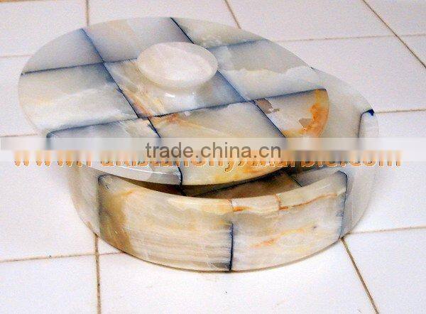 Top selling FACTORY PRODUCUNG ONYX CANDY JARS POTS HANDICRAFTS