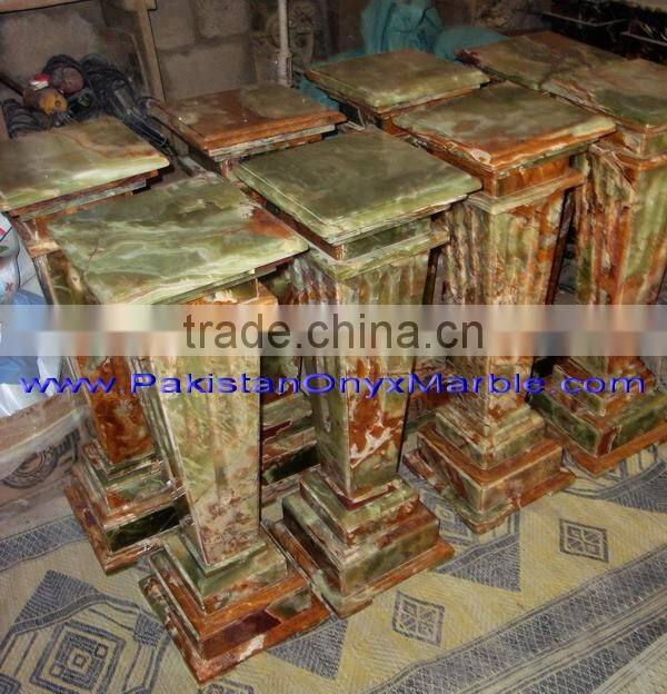 NATURAL 2017 New Items MULTI GREEN ONYX PEDESTALS COLLECTIONS