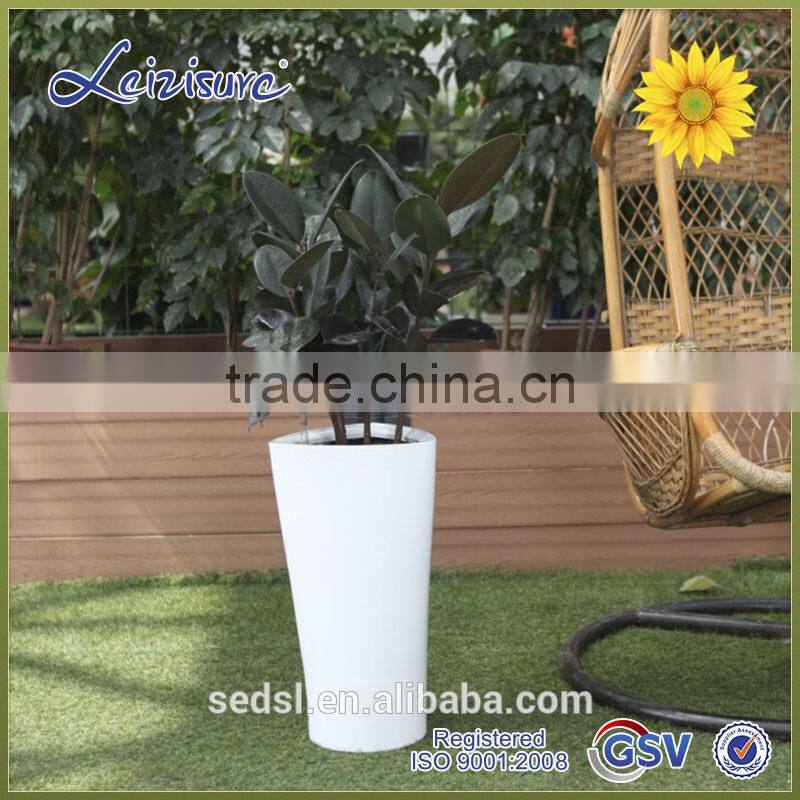 pp tall self-water tall plastic flower vases