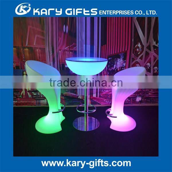 Strong aluminum alloy bar furniture led cocktail bar table