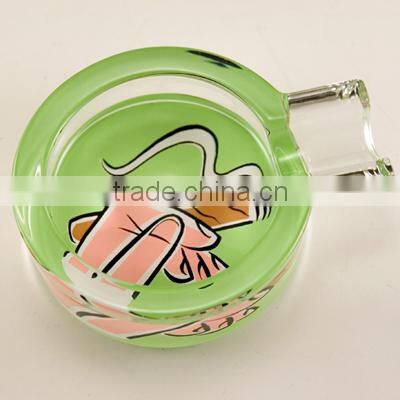 wholesale crystal cigar ashtray with sticker