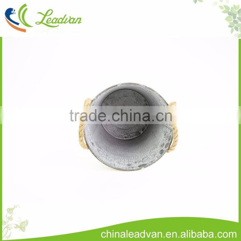 garden deco round metal hanging galvanized bucket