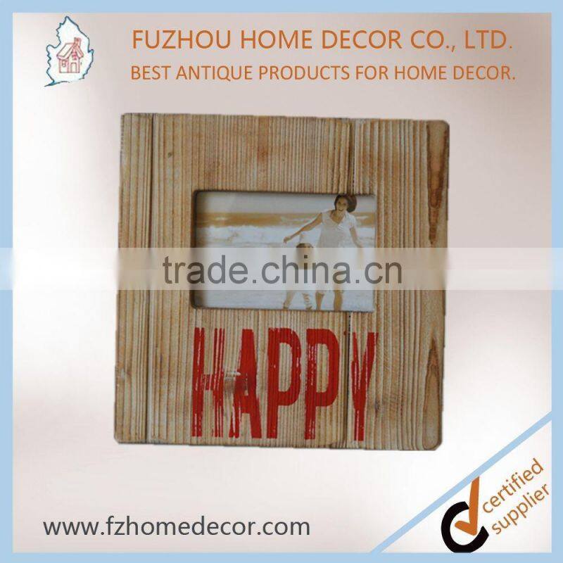 2017 top selling antique wooden picture photo frame with silk screen printing for decoration