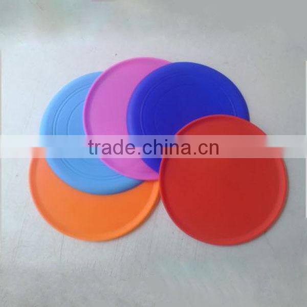 Promotional Colorful Foldable Silicone Toys Soft Frisbee / Flying Disk / Flyer For Dog