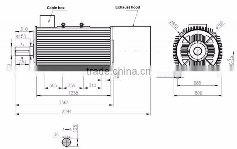 300kw 350RPM Permanent Magnet Generator PMG for Horizontal Wind Turbines
