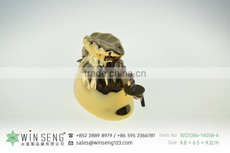 sexy lovely small gold ceramic bag shape piggy bank for decoration