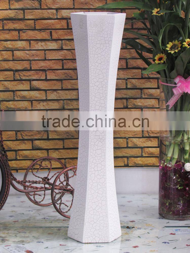 fashionable crackle wooden floor vase for home decor