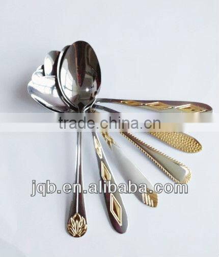 gold-plated stainless steel flatware set cutlery set
