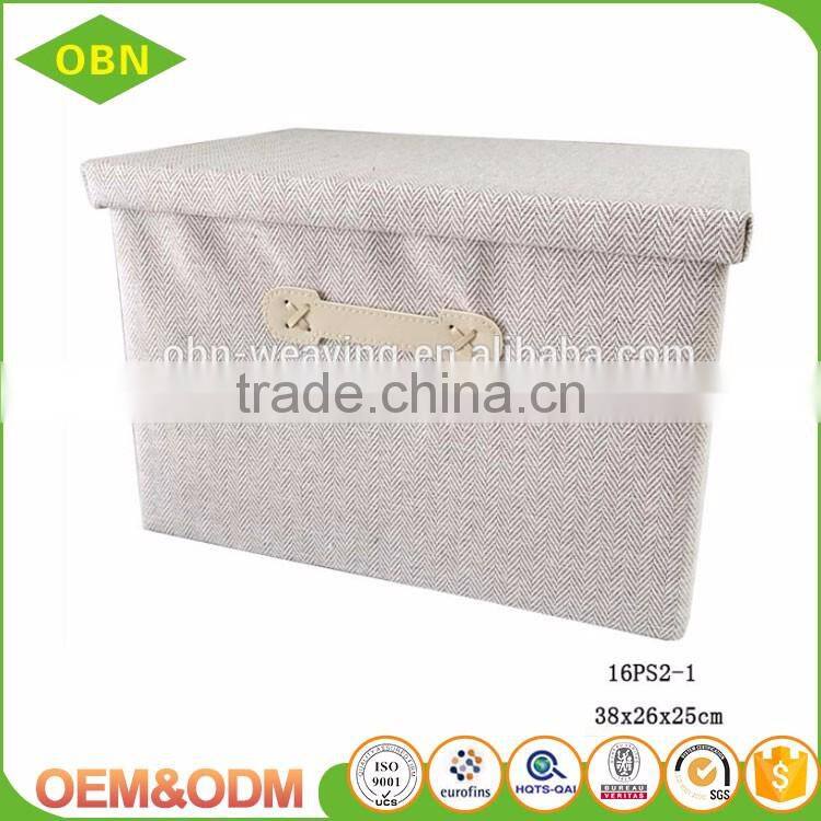 China custom decorative fabric foldable collapsible kids toy small storage box with lid