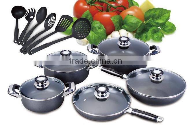 16 pcs non-stick kitchenware set aluminum pan aluminum cookware cast iron ceramic cookware