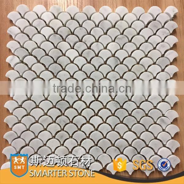 fish scale marble mosaic with mesh