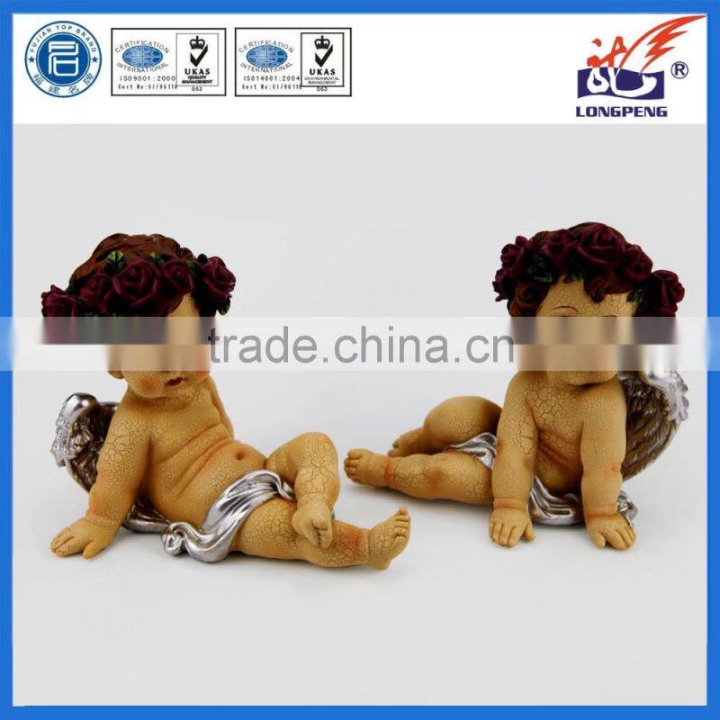 Italian Resin Relaxed Ross Angel Statue for Home Decor