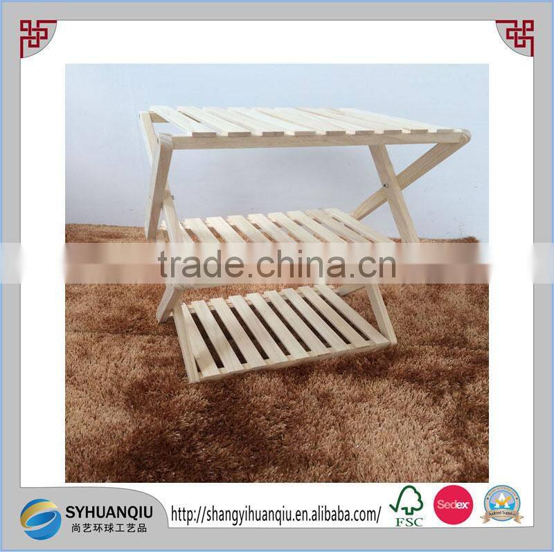 handmade natural wooden storage furniture unfinished wooden rack shelf