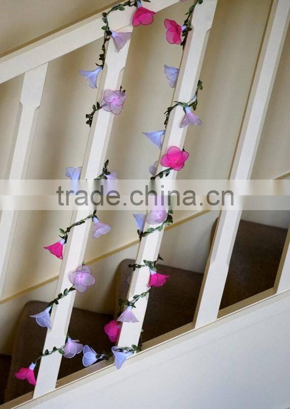 Pink and White LED Flower string lights