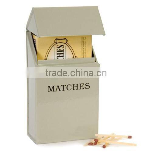 Middle Size Cream Powder Coated Metal small matches box
