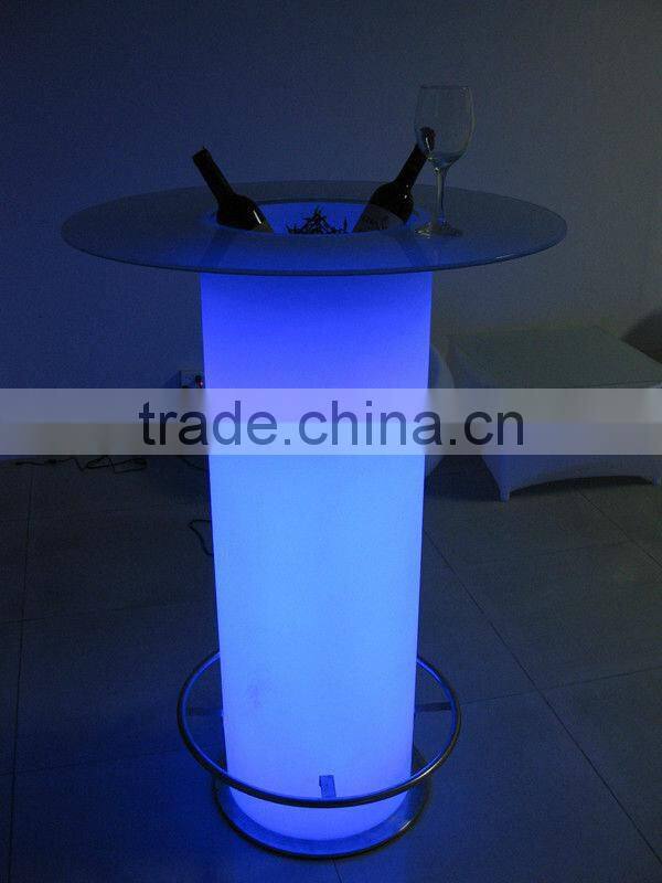 led lighting luminous ice bucket , Fashion outdoor led furniture LED Cocktail Table for LED Event Lighting