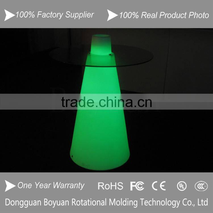 2015 high tall with glass New design glowing furniture high led bar table