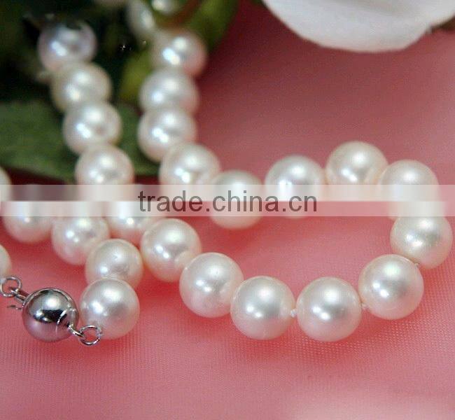 6-7mm White Freshwater Pearl Necklace With 925 Sterling Silver Clasp