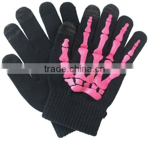 Customized Black iPhone Touch Screen Gloves With Print ZMR732