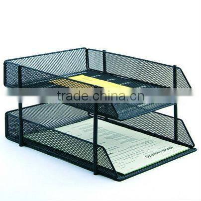 2 tier office metal mesh desk office letter tray