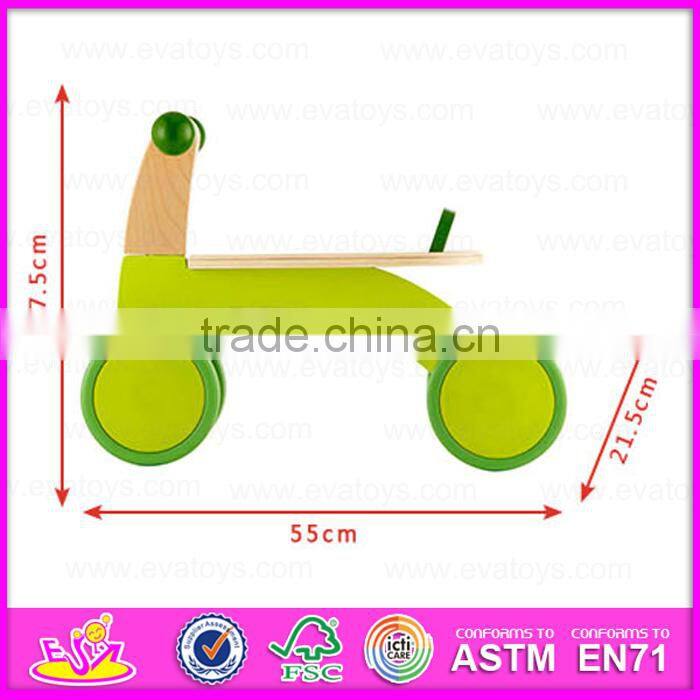 2015 New arrival Wooden Kid Trike Toy,Interesting cheap Wooden Tricycle Toy,Green color wooden baby tricycle toy in bulk W16A013
