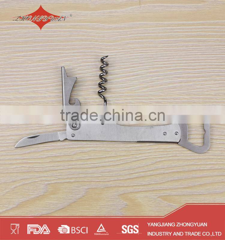 Multi Function stainless steel bottle opener with knife