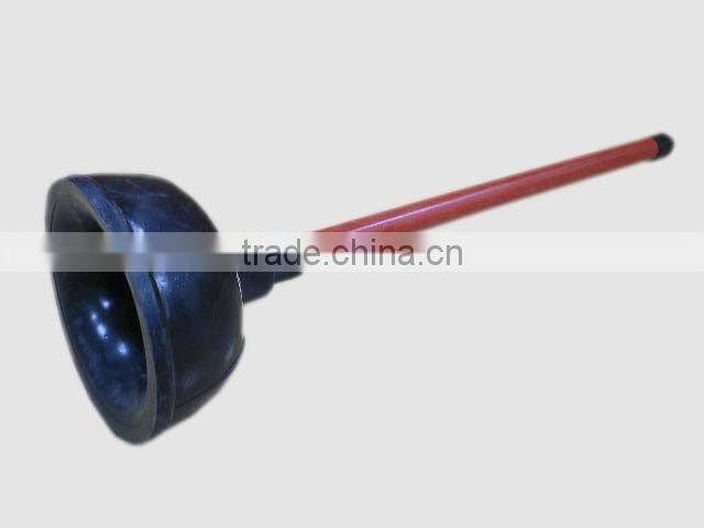 290-59D Rubber toilet plunger with wooden handle