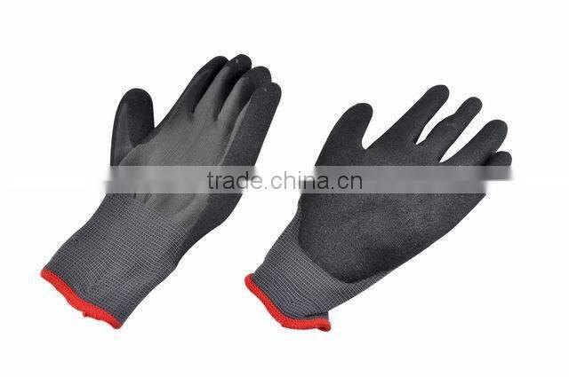 Nitrile coated work gloves in PE bag