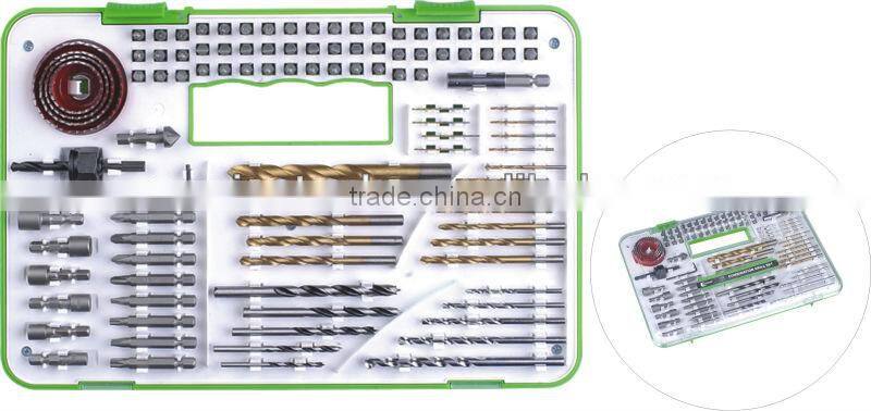 104 piece fantastic drilling tool set in plastic case