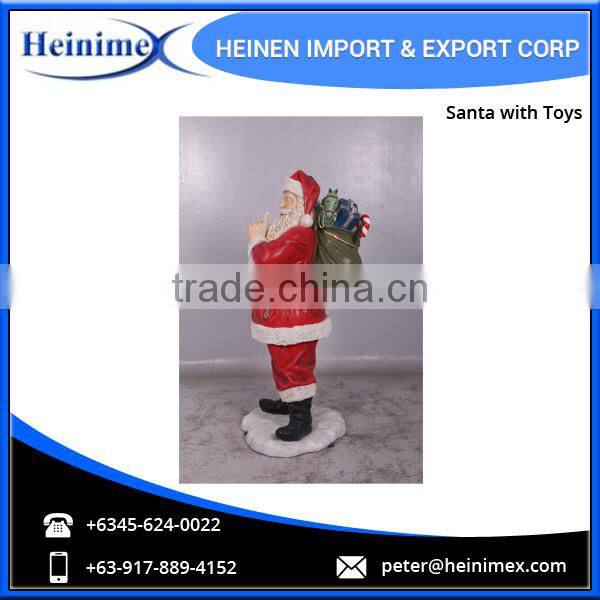 High Quality, Durable, Cold Cast Poly-Resin & Fibre-glass Santa with Toys