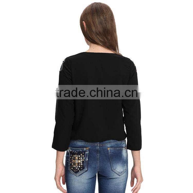 Latest fashion Womens 2017 jackets custom embroidery designs