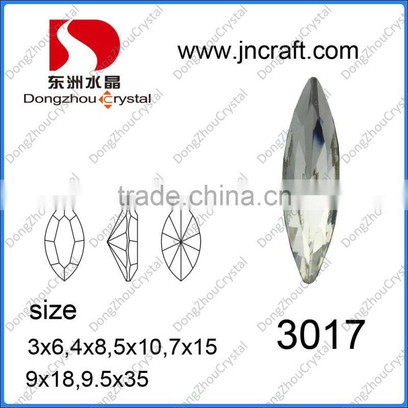 China factory price horse eye rhinestone pointback glass crystal stone for wedding dress