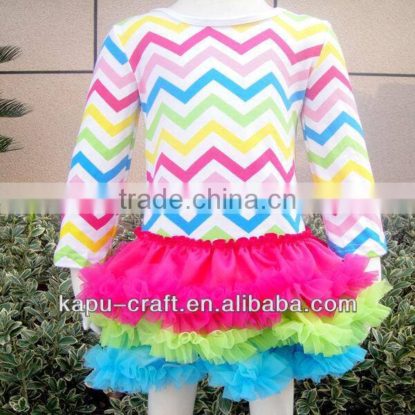 New fashion cotton kids clothing wholesale chevron dresses