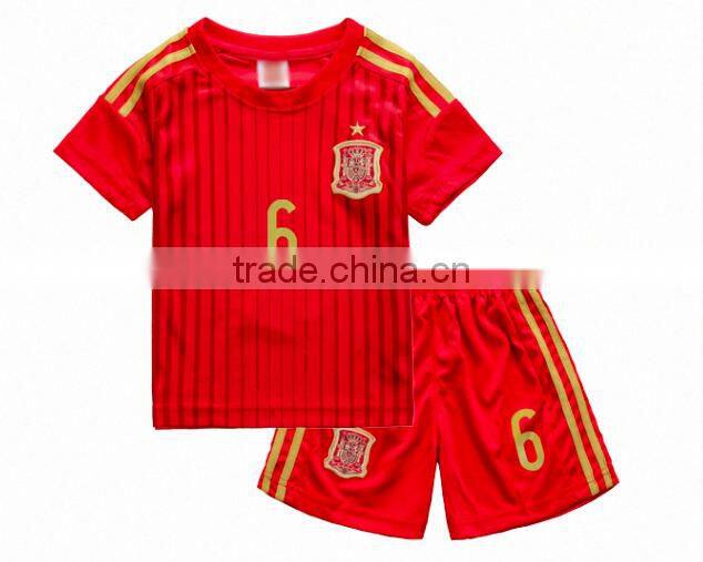 OEM Sublimated quick dry club team kids football single jersey sets 100% polyester soccer team jersey uniforms