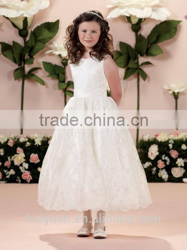 white lace detachable cap sleeve baby gown formal dresses for kids
