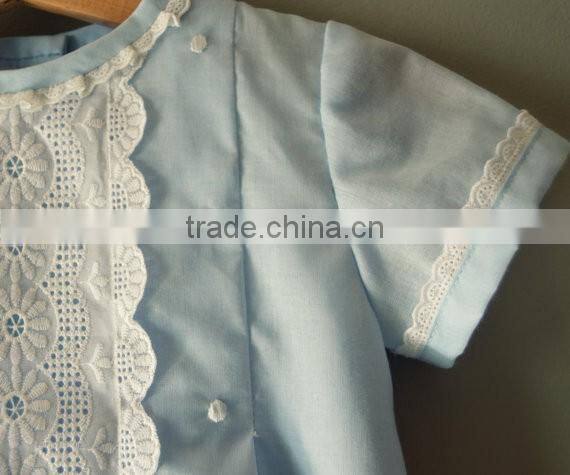 2017 High Quality Light Blue Pure Cotton Baby Clothes Newborn Summer Romper