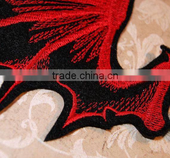 Custom high quality embroidered Demon wings patch for clothes embroidery patch made in china choose size/color
