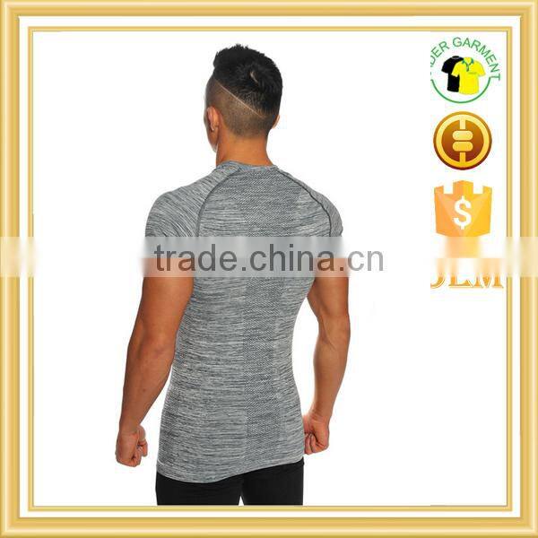 High quality heather gray fitness t shirts for men