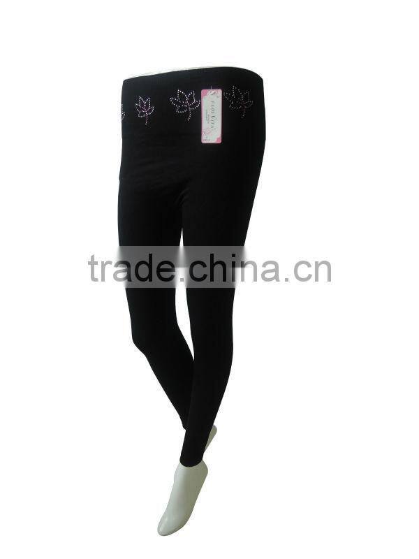 Black full length elastic seamless women's underwear sexy ladies' leggings