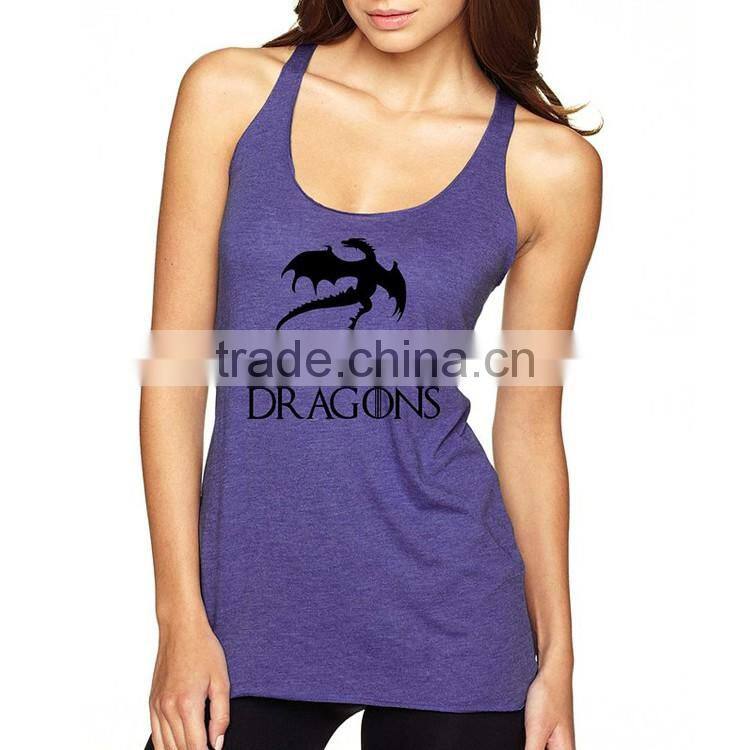 Women 100 Cotton New Model Wholesale Custom Silk Screen Printed Tank Top