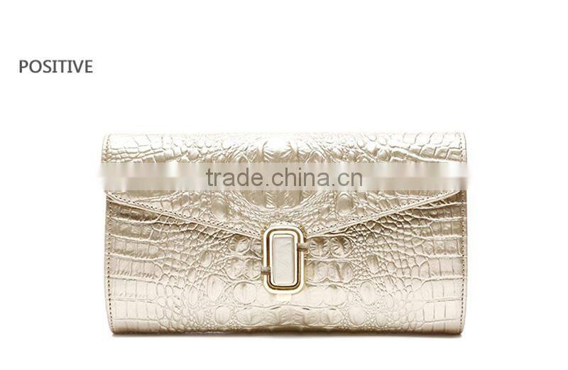Hotsale Fashion Women Ladies Clutch Evening Bag With Chain Strap Genuine Leather Women Purse