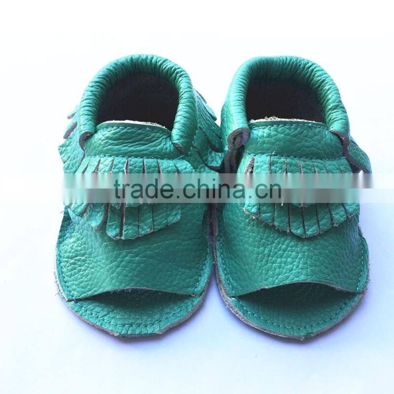 teal baby sandal shoes baby genuine leather shoes baby moccs