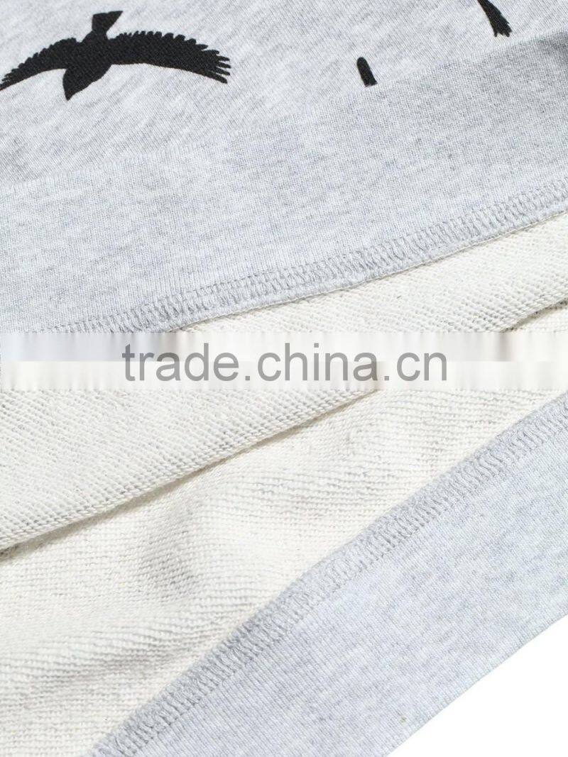 100 cotton full printing jersey crewneck women's hoodies & sweatshirts