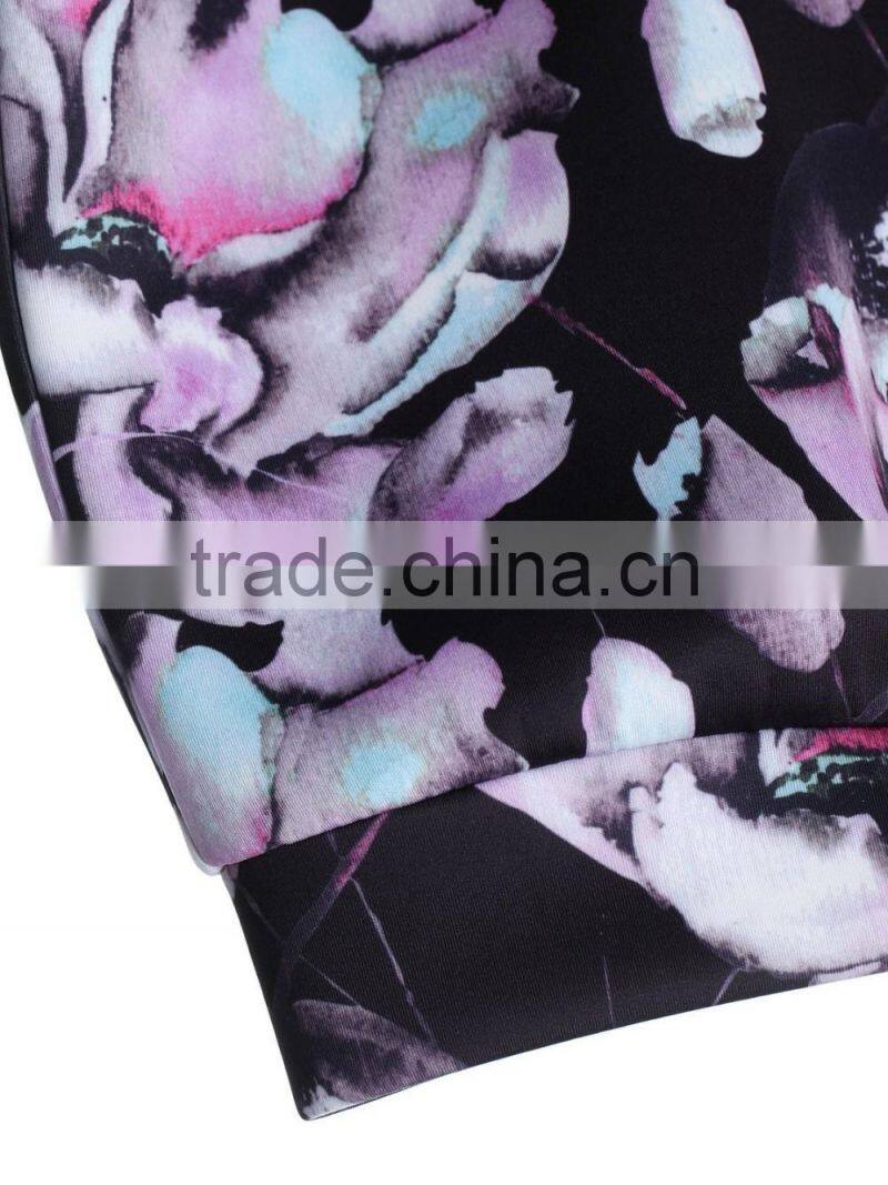 ladies custom sublimation full printing crewneck heavy sweatshirts/hoodies