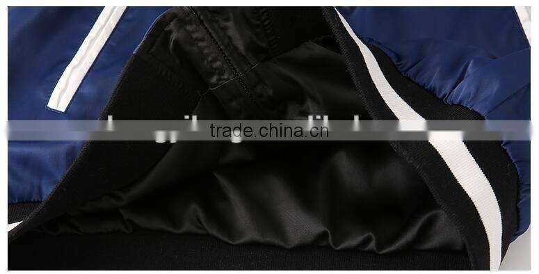 Ladies Autumn embroidered reversible windproof Casual bomber jacket