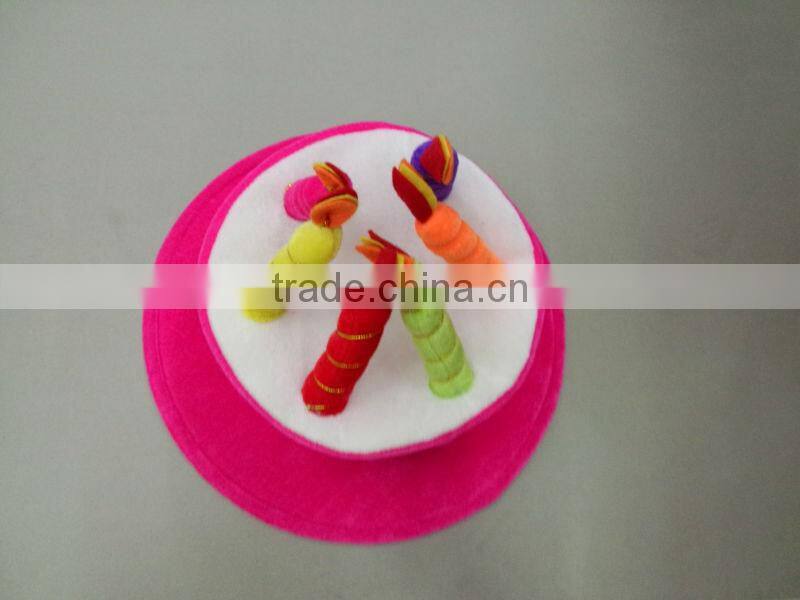 Funny Double layer cake hats birthday party gift cake hat with candle