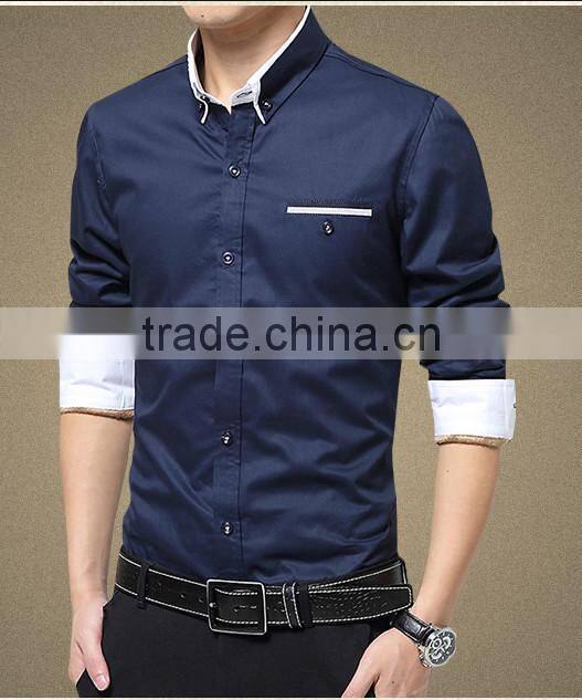 slim fit dress shirt with long sleeve for men