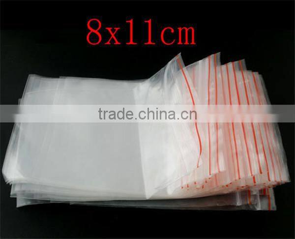 Plastic Zip Lock Bags Rectangle Transparent 12cm x8cm