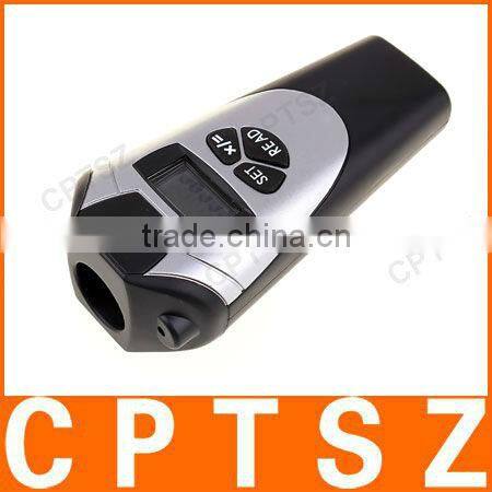 High precision ultrasonic distance meter with laser pointer and calculator